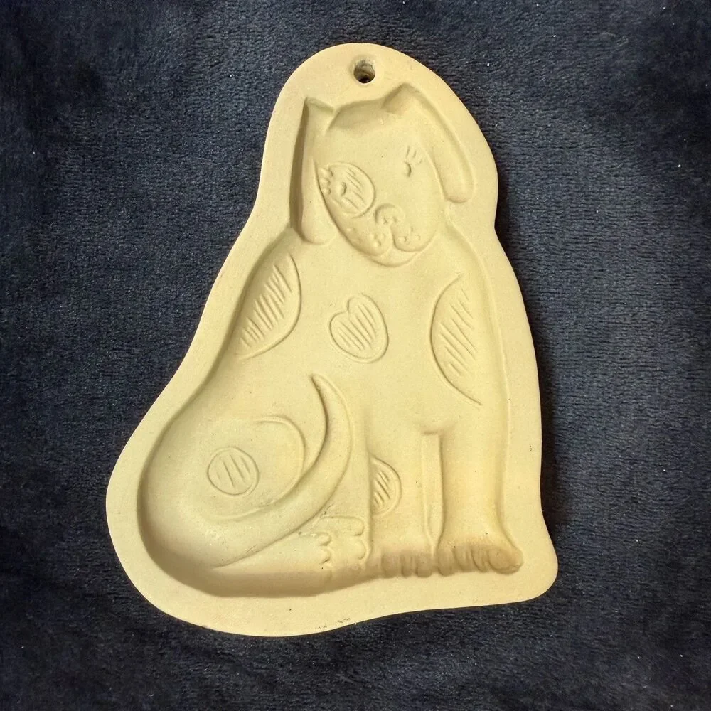 Brown Bag Cookie Art Molds Spot the Dog & Mama Kitty Cat Set of 2 Vintage 1988